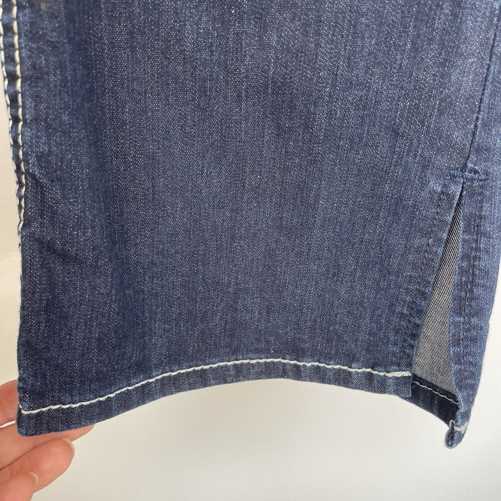 Ariat REAL Perfect Rise Arrow Danna Jeans Womens 29S Dark Wash Split Hem Cowgirl - Picture 6 of 16